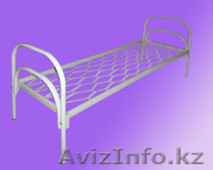 Кровати железные одноярусные для санаториев,  кровати металлические с ДСП спинкой
